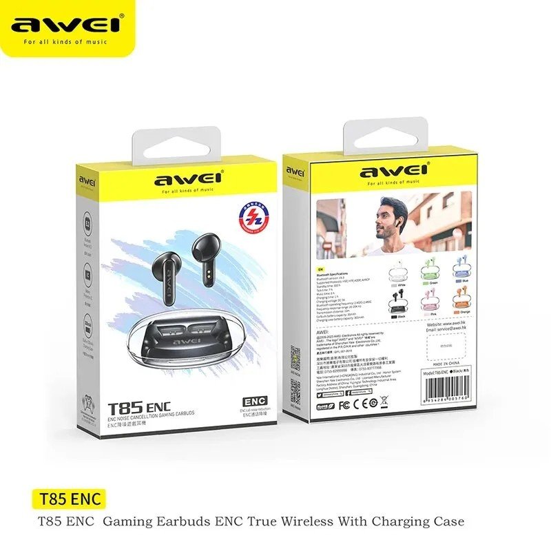 Awei T85 ENC Wireless Earbuds HD Sound | Zupibd BD
