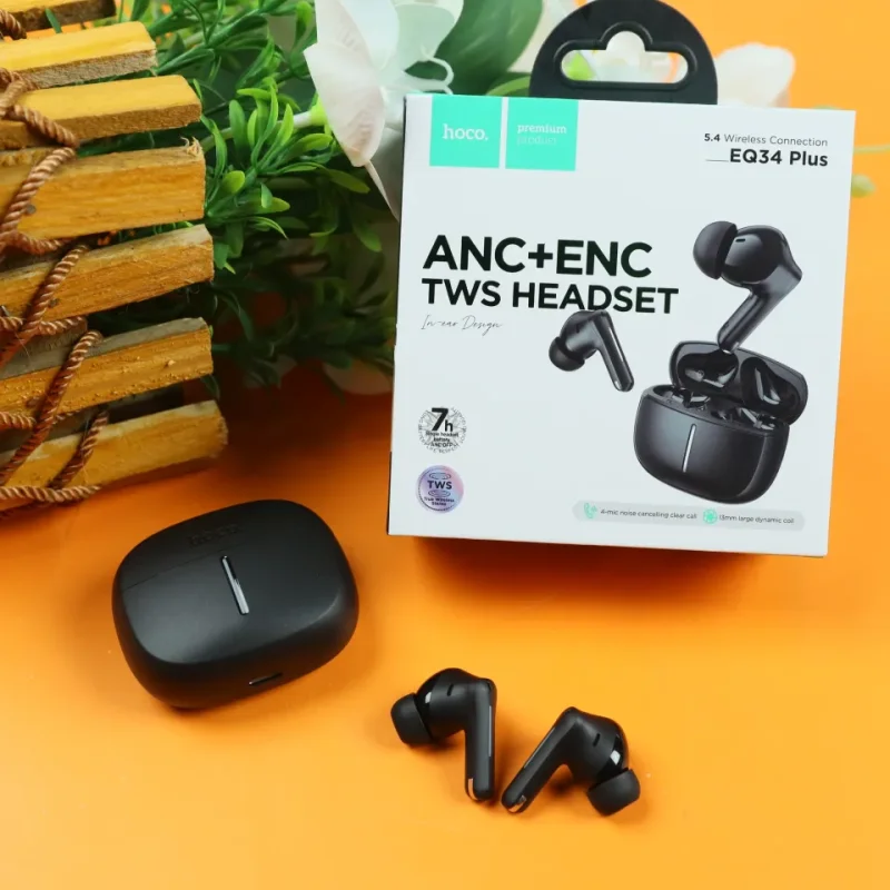Hoco EQ34 Plus ANC TWS Earbuds Bluetooth 5.4 Deep Bass | ZupiBD
